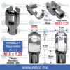 HORQUILLA Y M10 X 1.25 CILINDRO NEUMATICO PISTON NEUMATICO MONTERREY MEXICO