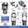 HORQUILLA Y M12 X 1.25 CILINDRO NEUMATICO PISTON NEUMATICO MONTERREY MEXICO